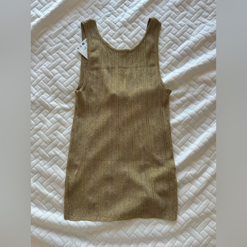 gold knit Zara top